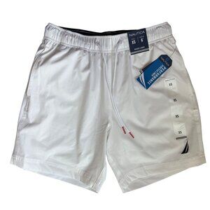 Nautica Swim Shorts New 6" Quick Dry White Size XS Mens Boxer Liner